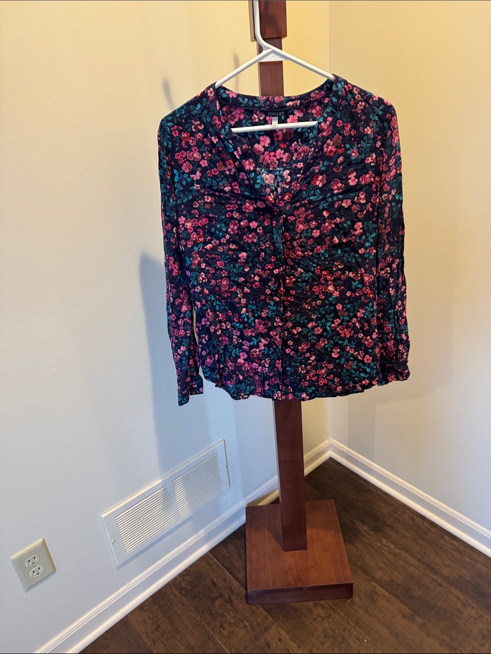 Joules Navy pink Floral Long Sleeve Top